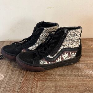 Vans Women's High-Top Sneakers in Black, White & Maroon